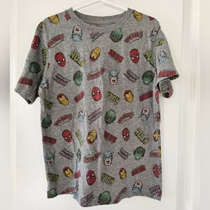 sz7 Marvel Avengers Gray Tshirt Disney Comics Superheros Retro Nostalgia 60s 70s